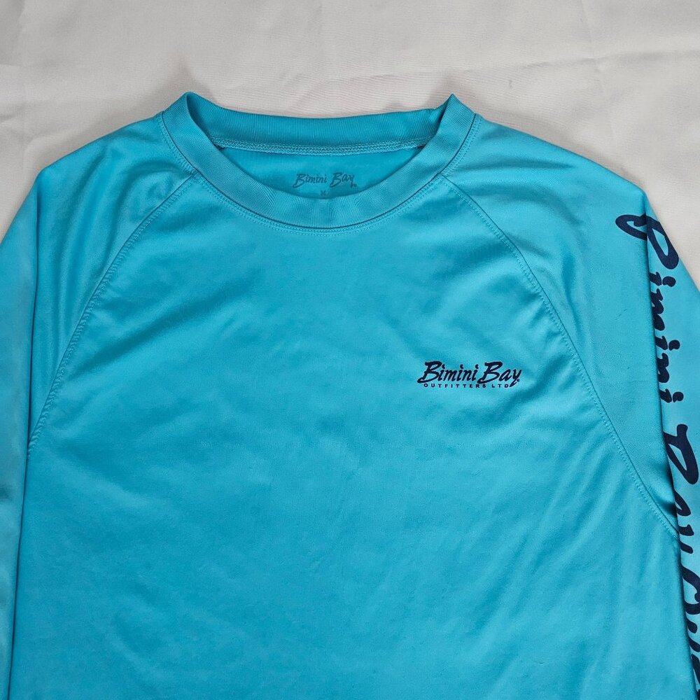 Bimini Bay Outfitters Dive Blue Hook M' Long Sleeve Performance Shirt Sz Medium - Picture 7 of 10
